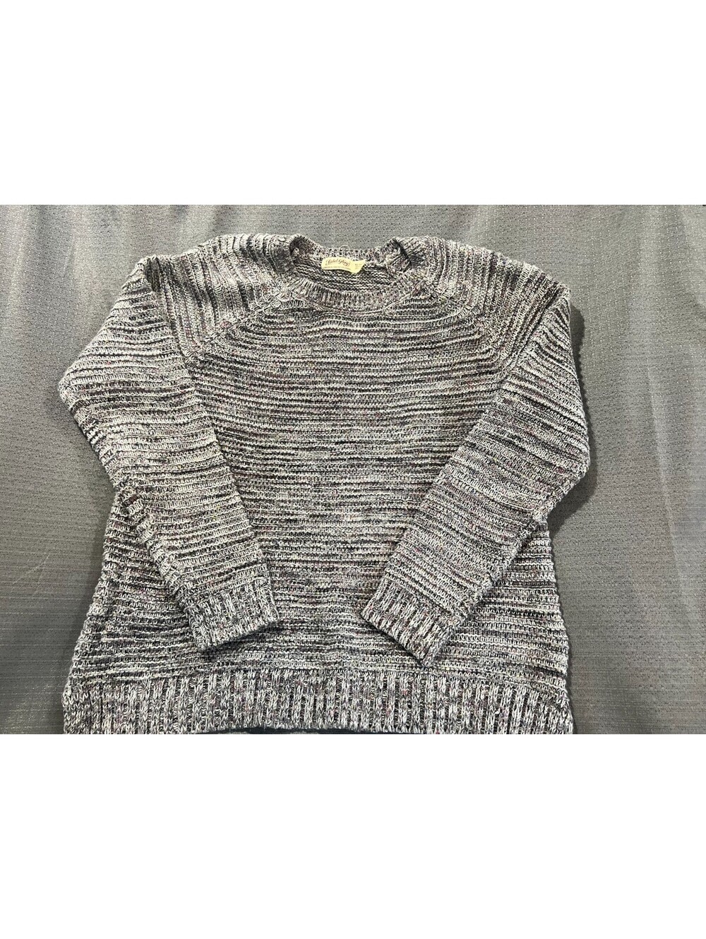 Faded Glory Women's XL 16-18 Gray Marled Flecked Crewneck Sweater